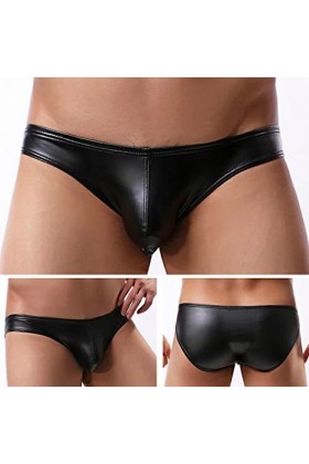 Duohropke Boxer effet mouillé pour homme - Brillant - En cuir verni - Sous-vêtements érotiques, 02 noir., XXXXXL