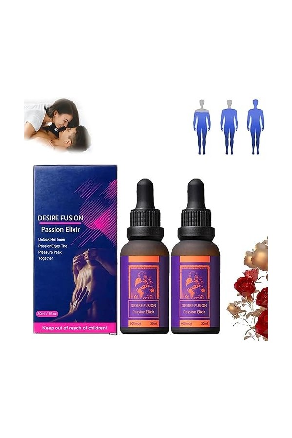 Gouttes secrètes améliorées – Gouttes secrètes pour hommes forts, élixir de passion Desirefusion, gouttes buccales Pleasurepe