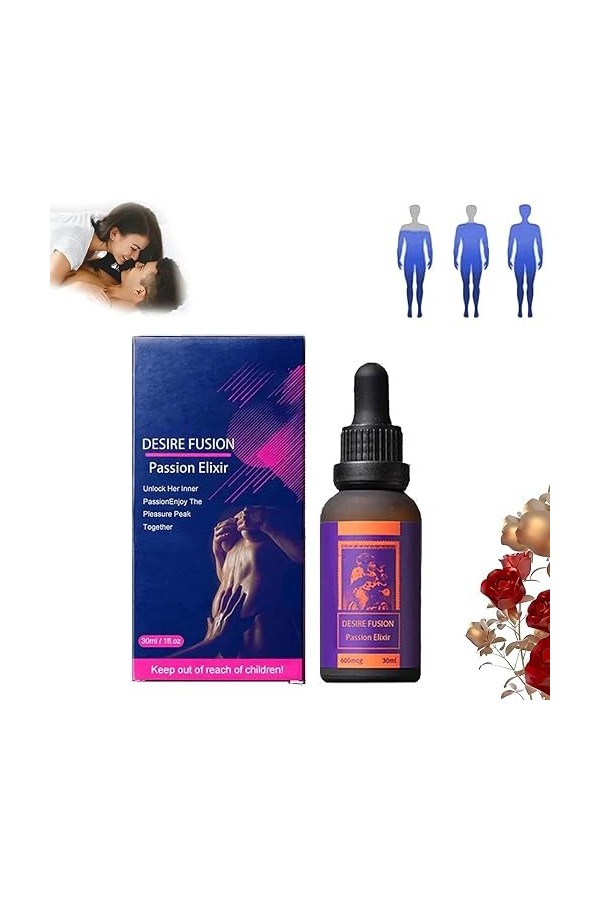 Gouttes secrètes améliorées – Gouttes secrètes pour hommes forts, élixir de passion Desirefusion, gouttes buccales Pleasurepe