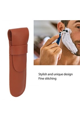 Étui de Protection pour Rasoir Manuel Portable Vintage, Sac en Cuir PU au Design élégant, adapté aux Voyages et à Lextérieur
