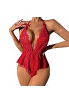 Lingerie Sexy Femme, Ensemble de Lingerie pour Femme Résille Lingerie Sexy Vêtements de Nuit Bodystockings Robe Transparente 