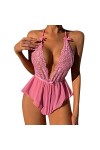 Lingerie Sexy Femme, Ensemble de Lingerie pour Femme Résille Lingerie Sexy Vêtements de Nuit Bodystockings Robe Transparente 