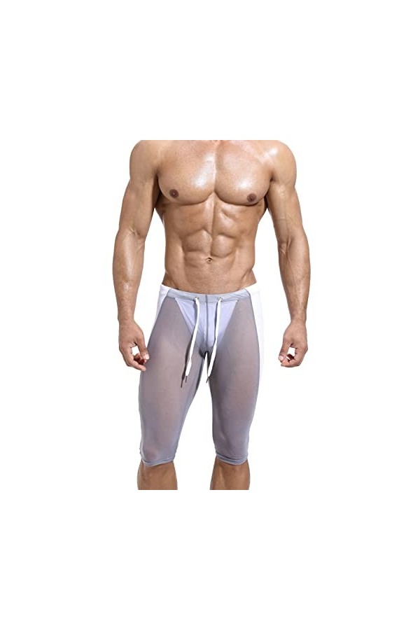 Mymyguoe Boxer pour homme - En maille transparente - Long respirant - Pour les loisirs - Pour le sport, le jogging, le yoga, 