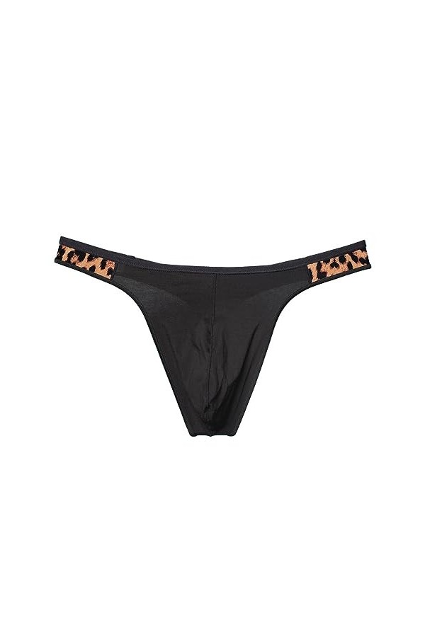 Culottes de Sport pour Hommes Culottes de Coton Thong Culottes de Course pour Hommes Culottes érotiques sans Coutures Noir,X