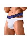 MEGAHERZ Slips pour Hommes Pantalon Sexy avec Ceinture en V Gradient Laser Comfort Low Rise Briefs Blanc A,M 