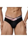 MEGAHERZ Slips pour Hommes Pantalon Sexy avec Ceinture en V Gradient Laser Comfort Low Rise Briefs Blanc A,M 