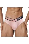 MEGAHERZ Slips pour Hommes Pantalon Sexy avec Ceinture en V Gradient Laser Comfort Low Rise Briefs Blanc A,M 