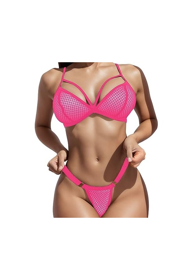 Ensemble Lingerie Sexy Femme Érotique, Femmes Noir Dentelle Sexy Ouvert Entrejambe Bas Crotchles RéSille Lingerie Lingerie Pu
