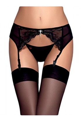 Obsessive Ensemble élégant composé d’un porte-jarretelles et d’un slip, livré dans un superbe coffret cadeau, noir à chaîne, 