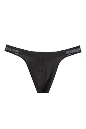 Culottes de Sport pour Hommes Culottes de Coton Thong Culottes de Course pour Hommes Culottes érotiques sans Coutures Noir,X