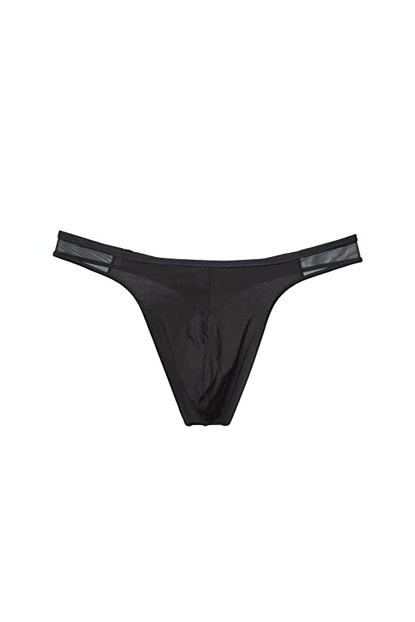 Culottes de Sport pour Hommes Culottes de Coton Thong Culottes de Course pour Hommes Culottes érotiques sans Coutures Noir,X