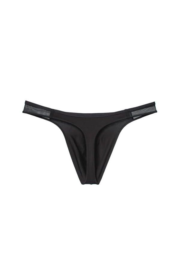 Culottes de Sport pour Hommes Culottes de Coton Thong Culottes de Course pour Hommes Culottes érotiques sans Coutures Noir,X