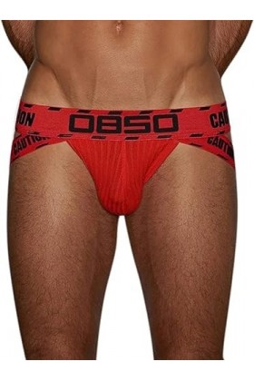 Hommes Sexy Taille Basse Tongs Hip Lift Sexy T Pantalon Pochette Pantalon T Pantalon Slip en Coton pour Homme Pack Rouge,L 