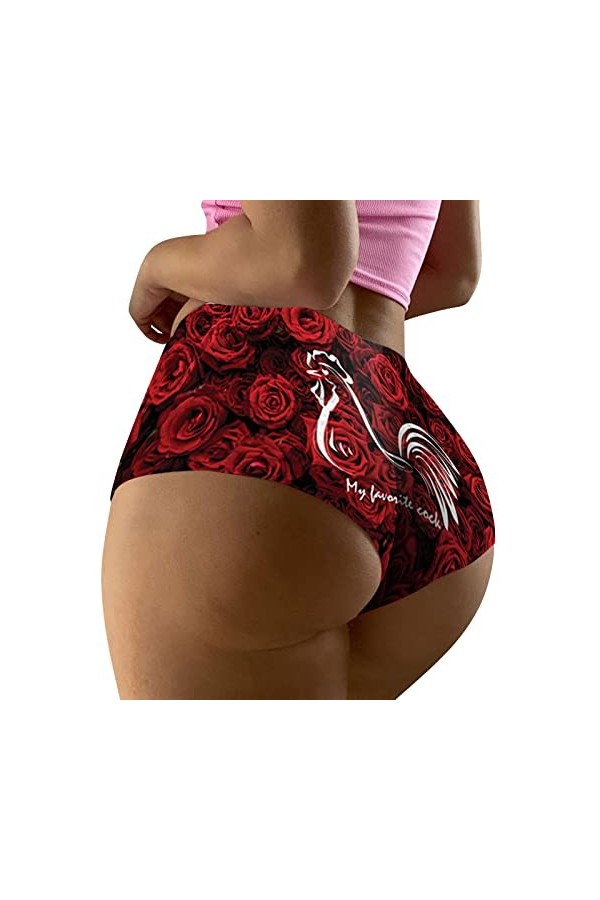 DUHGBNE Femme Saint Valentin Imprimé Shorts Drôle Boxer Sous-vêtements Boyshort Culotte Femme Slip Pyjama Shorts Hommes Sous-