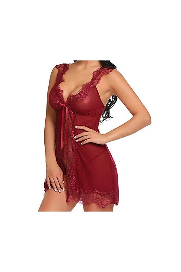 Ensemble Lingerie Sexy Femme Érotique, Ensemble de Lingerie pour Femmes avec Porte-Jarretelles Soutien-Gorge Sexy et Culotte 