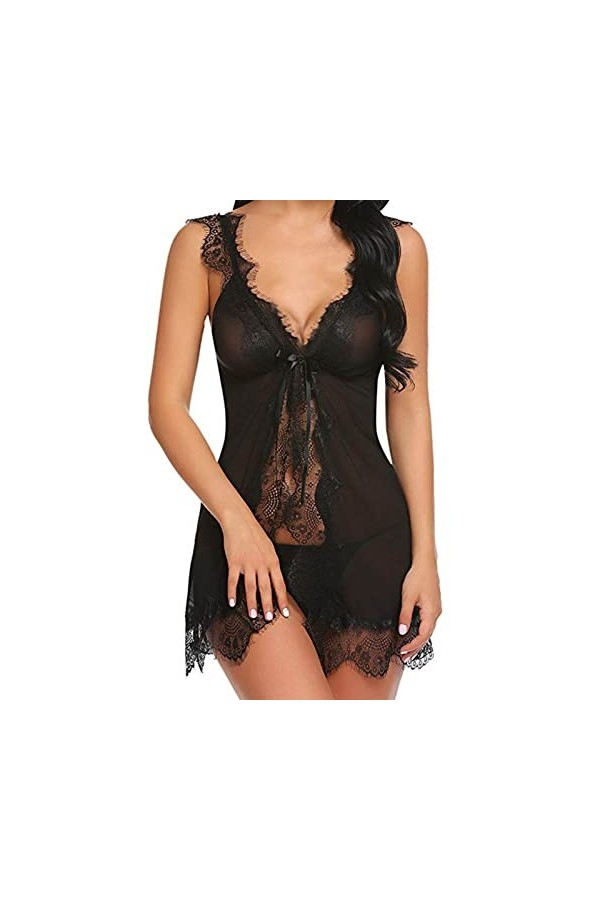 Ensemble Lingerie Sexy Femme Érotique, Ensemble de Lingerie pour Femmes avec Porte-Jarretelles Soutien-Gorge Sexy et Culotte 