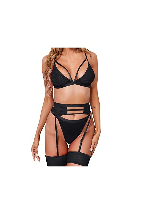 sous Vêtements Sexy Femme Coquine Hot, Femmes Noir Dentelle Sexy Ouvert Entrejambe Bas Crotchles RéSille Lingerie Lingerie Pu