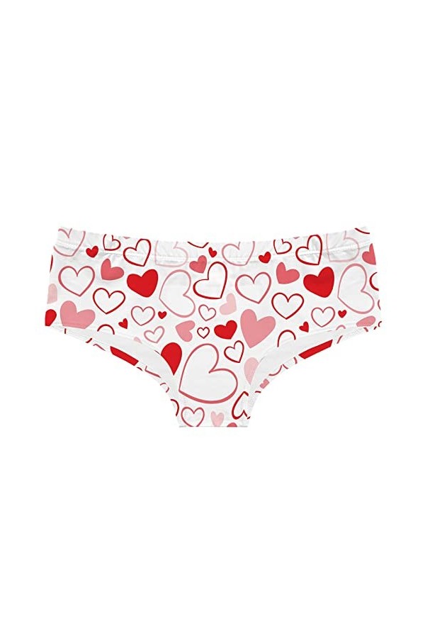 DUHGBNE Femme Saint Valentin Imprimé Shorts Drôle Boxers Sous-vêtements Boyshort Culotte Femme Pyjama Femme Sous-vêtements Sl