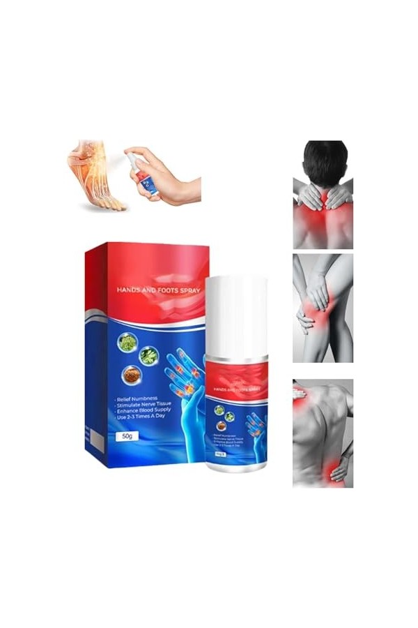 Gfouk Numbfix Pulvérisateur mains et pieds pour ténosynovite pour les mains et les pieds, pour linconfort causé par les arti