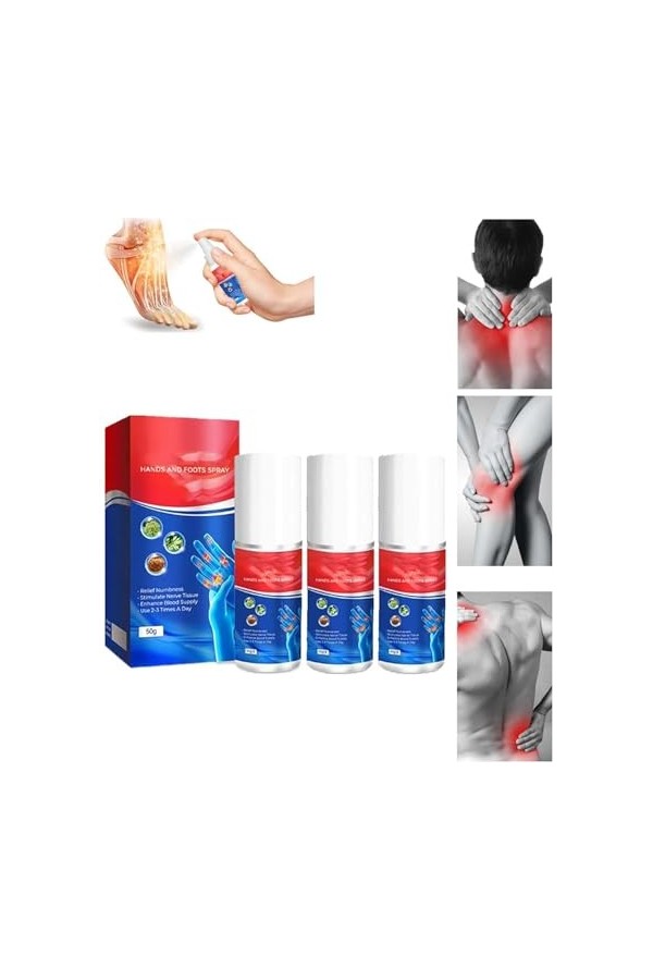 Gfouk Numbfix Pulvérisateur mains et pieds pour ténosynovite pour les mains et les pieds, pour linconfort causé par les arti
