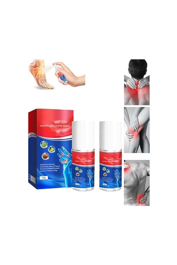 Gfouk Numbfix Pulvérisateur mains et pieds pour ténosynovite pour les mains et les pieds, pour linconfort causé par les arti