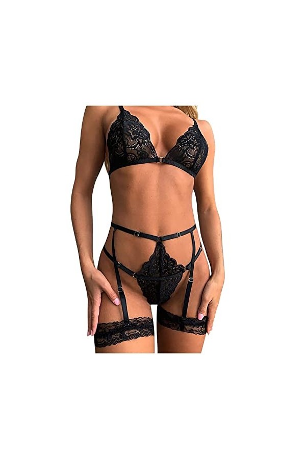 Sous Vêtements Sexy Femme Coquine Hot, Lingerie Sexy pour Femme Nuisette en Dentelle Chemise en Maille Vêtements de Nuit Brid