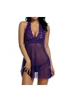 Lingeries pour Femme, Ensemble de Lingerie Sexy pour Femme avec Porte Jarretelles Soutien Gorge et Culotte en Maille Lingerie