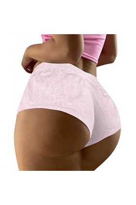 DUHGBNE Femme Saint Valentin Imprimé Shorts Drôle Boxers Sous-vêtements Boyshort Culotte Femme Pyjama Rembourré Cuissard Homm