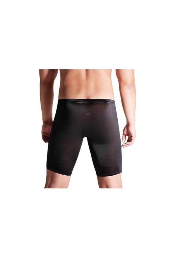 MEGAHERZ Shorts Hommes élastiques Transparents Pantalons de séduction Sexy Lingerie érotique Rose 