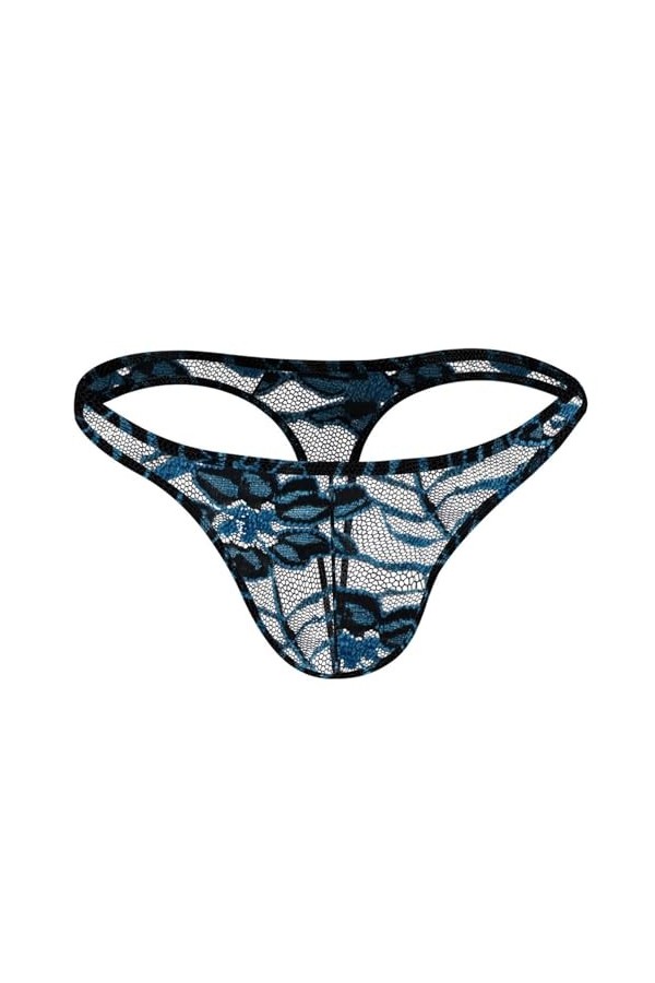BreakEgg Hommes Sexy Dentelle G-String sous-Vêtements Tzy090T-DarkBlue,Taille Unique 