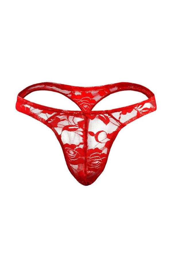 BreakEgg Hommes Sexy Dentelle G-String sous-Vêtements Tzy090T-DarkBlue,Taille Unique 