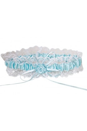 hochzeits-shop-hamburg HBH Hamburger Jarretière de mariage M8543, bleu, taille unique