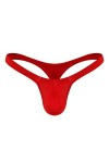 BreakEgg Hommes Sexy G-String String sous-Vêtements Doux Confortable Mens T Retour Mémoires Rouge,Taille Unique 