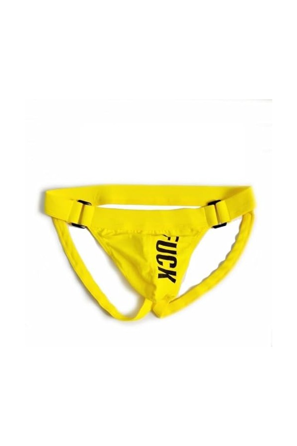 Jockstrap String Hommes Respirant Confortable Coton Slips Design Unique sous-Vêtements pour Hommes Bleu,XL 