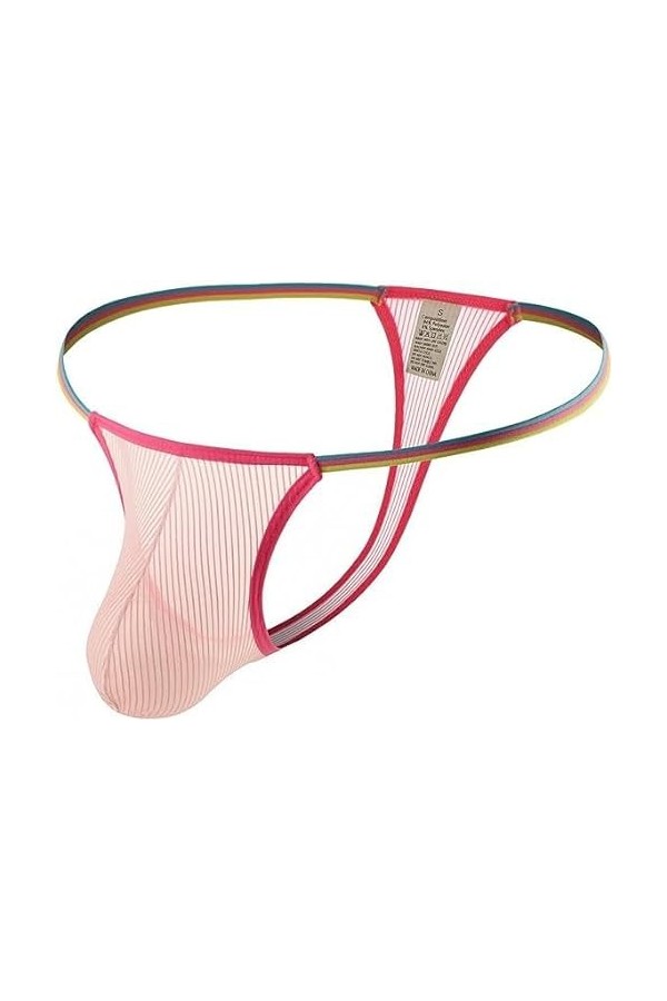 MEGAHERZ String en Maille pour Homme Grande Taille en Maille Creuse Taille Basse String Sexy Slip Homme Blanc,L 