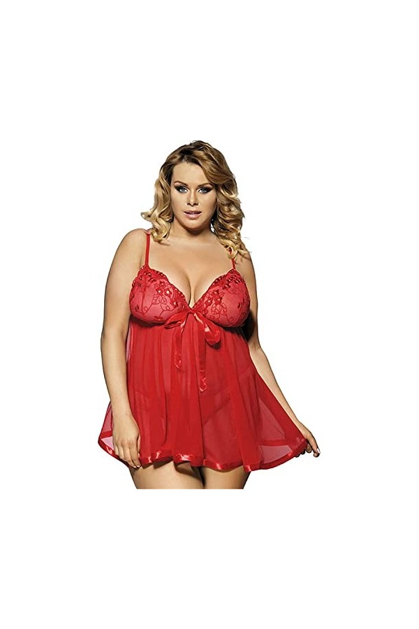 JEShifangjiusu Femmes Dentelle Bordure V Cou Tulle Mesh Pyjama PoupéE Lingerie Sexy Mini Chimie Camouflage Robe Pyjama Camouf