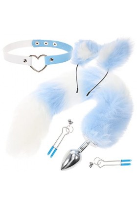 SOIMISS 1 ensemble oreilles et queue de renard pour femme - Costume de cosplay pour adulte