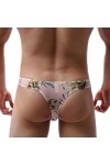 MEGAHERZ Hommes Imprimer String sous-vêtements Mesh Sexy Gay Sissy Tanga Hombre Jockstrap Homme Bikini G Strings U Poche Resp