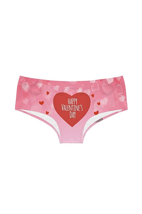 ZHIYU Femme Saint Valentin Imprimé Shorts Drôle Boxer Sous-vêtements Boyshort Culotte Femme Pyjama Long Sous-vêtements Femme,