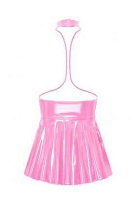 MSemis Bodystocking Combinaison Sexy Lingerie Body Sexy Femme sous-VêTements dos nu Cuir Bodysuit mini robe courte S-4XL Rose