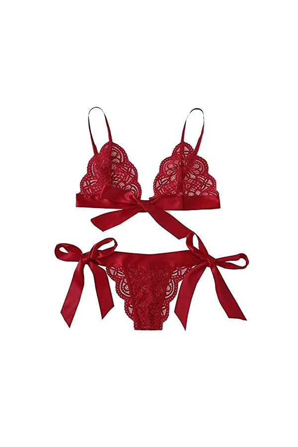 Zannycn Ensemble de lingerie sexy pour femme - Ensemble de lingerie sexy en dentelle - Ensemble de sous-vêtements érotiques -