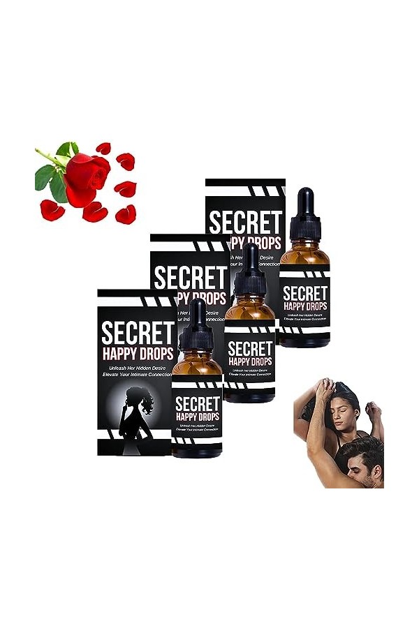PleasurePeak Lot de 2 gouttes orales Secret Happy Drops pour améliorer la sensibilité et le plaisir, augmenter les niveaux d