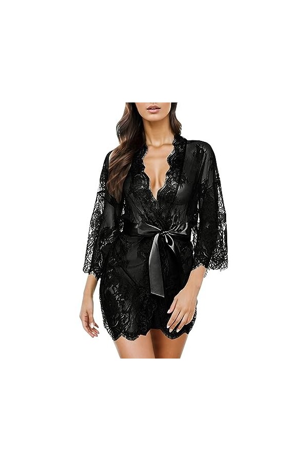 Lingerie Femme Sexy Ensemble, Ensemble de Lingerie pour Femme Résille Lingerie Sexy Vêtements de Nuit Bodystockings Robe Tran