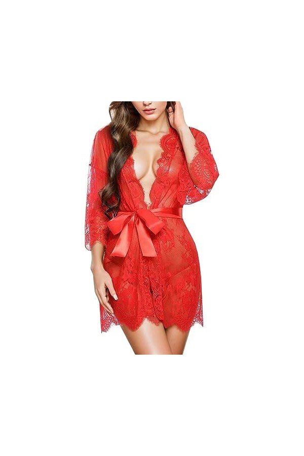 Lingerie Femme Sexy Ensemble, Ensemble de Lingerie pour Femme Résille Lingerie Sexy Vêtements de Nuit Bodystockings Robe Tran