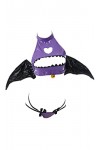 MEOWCOS Ensemble de lingerie sexy pour femme Motif chauve-souris Jeu de rôle Cosplay Sous-vêtements Coeur creux poitrine Ouve