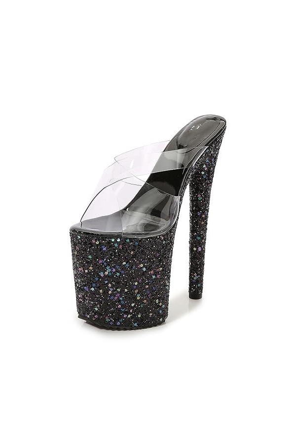 EXECAB Talons hauts de 20CM, sandales de marche à plate-forme imperméable et à fond épais, chaussures de danse de soirée, de 