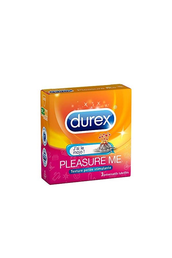 DUREX Préservatifs Texturés Pleasure me Boîte de 3