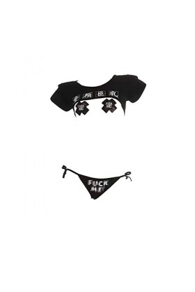 SINROYEE Ensemble de lingerie sexy pour femme avec soutien-gorge et culotte japonais, noir, taille unique