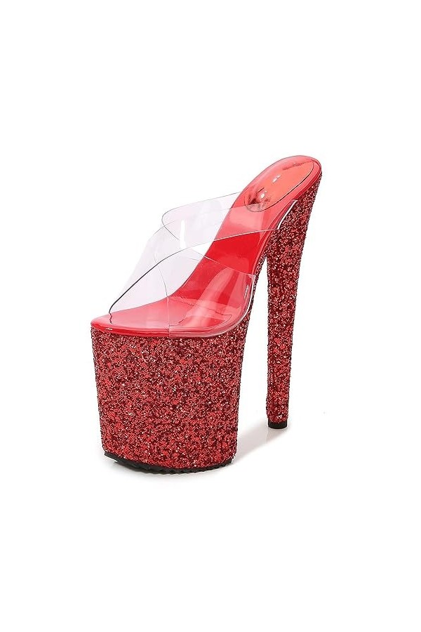 EXECAB Talons hauts de 20CM, sandales de marche à plate-forme imperméable et à fond épais, chaussures de danse de soirée, de 