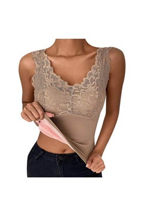 Générique New 2024 Plan sous-vêtements Thermiques et épais avec Poitrine Top Plush Tank Pads de Dentelle pour Femmes Lingerie
